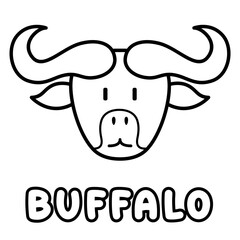 Buffalo coloring book. Coloring page for kids.