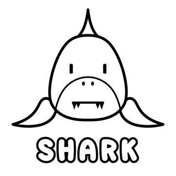 Shark coloring book. Coloring page for kids.