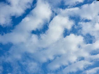 beautiful abstract blue sky high big shape clouds background in summer gradient light beauty background. beautiful bright altocumulus cloud and calm fresh wind air