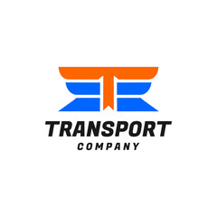 letter T transport logo design vector