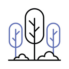 An icon of forest trees, modern vector of trees