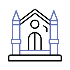 A christianity house vector flat style, church icon trendy design
