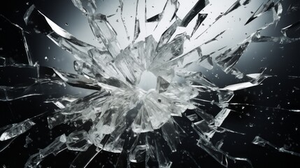 Cool Broken Glass Design on Gradient Black to White