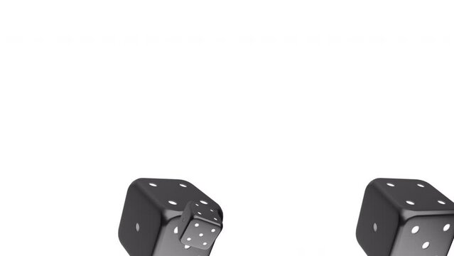 3D Black Dices, Transitions Animation. 3 Items. 4K. Alpha Channel. Drag and Drop. Can be Used Horizontally and Vertically.