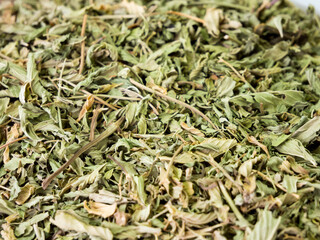 Dried peppermint leaves