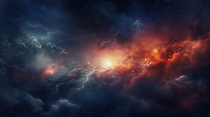 Nebula Space: Blue and Orange Background