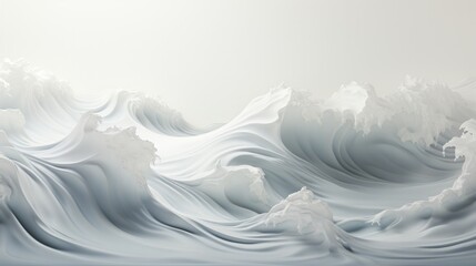 A serene scene of pure simplicity, a solitary white wave dances upon the tranquil canvas of nature's endless embrace