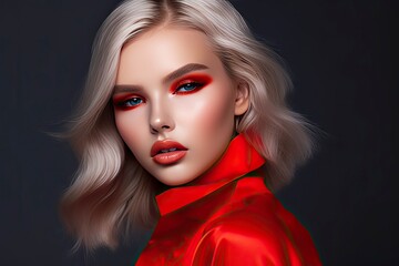 Fototapeta premium Model shoot of a girl with fancy face and make up