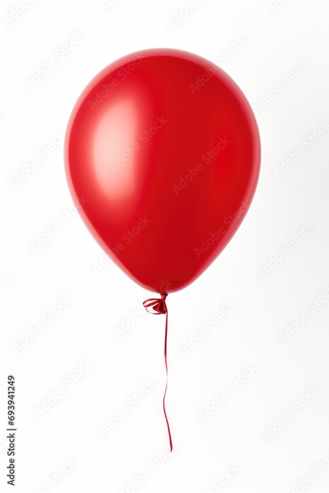 Poster A red balloon with a string attached. Perfect for adding a pop of color and whimsy to any design project