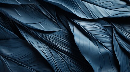 Fototapeta premium An ethereal abstract of a delicate blue feather, drawing the eye in with its intricate patterns and hinting at the fragility of nature