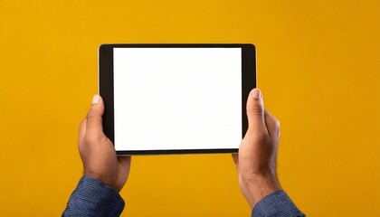 Close up of man hand holding modern smart phone mockup