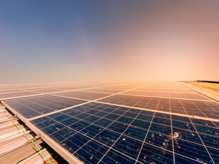 Solar panels installed on the roof generate energy from the sun. Sunlight is clean energy. and...