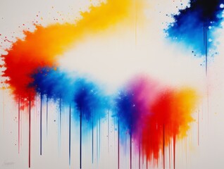 Fototapeta na wymiar explosion of colors on white canvas