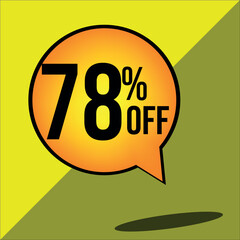 78% off a yellow balloon with black numbers
