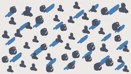 Blue and gray grey vector flat organic confetti background