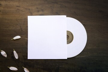 cd mockup with petals cover. High quality and resolution beautiful photo concept