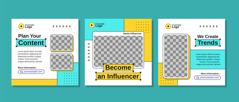 Influencer social media posts template design