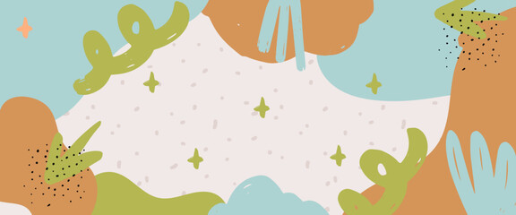 Vector abstract organic banner colorful with elements