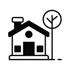 Download this premium icon of cottage in trendy style