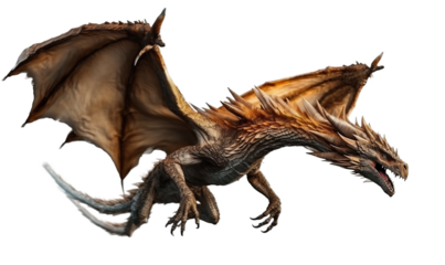 Flying dragon on a white background