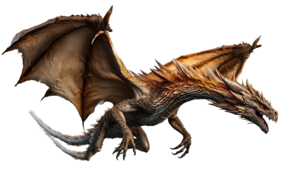 Flying dragon on a white background