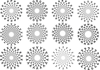 swedias alfabet ADCD FROM Abstract geometric circle patter ns Elements for design. Circle design elements patter illustration vector image design © GD TAWHIDUL