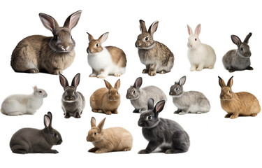 Rabbits on a white background