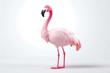 Fotobehang Graceful Pink Flamingo © DavoeAnimation