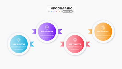 Vector business circle infographic design template with 4 steps or options