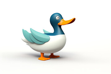 Cheerful Cartoon Duck, Soft Pop Style 