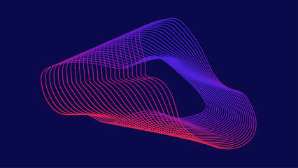 Blue red and purple violet abstract dynamic colorful flowing lines light design. Sound wave background. Vector illustration of music, technology concept