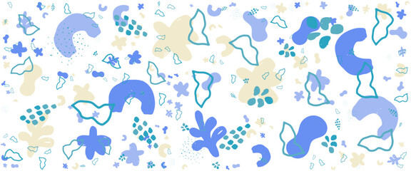 Vector colorful simple flat abstract organic banner