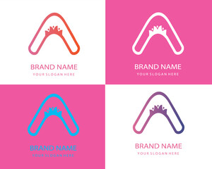 Alphabet A logo vector with Crown concept design.