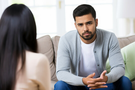 Young depressed woman talking to lady psychologist during session, mental health