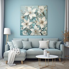 a design for home wall decor with a soothing floral theme