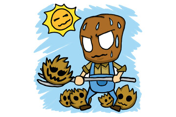 Halloween Killer Farmer Vector