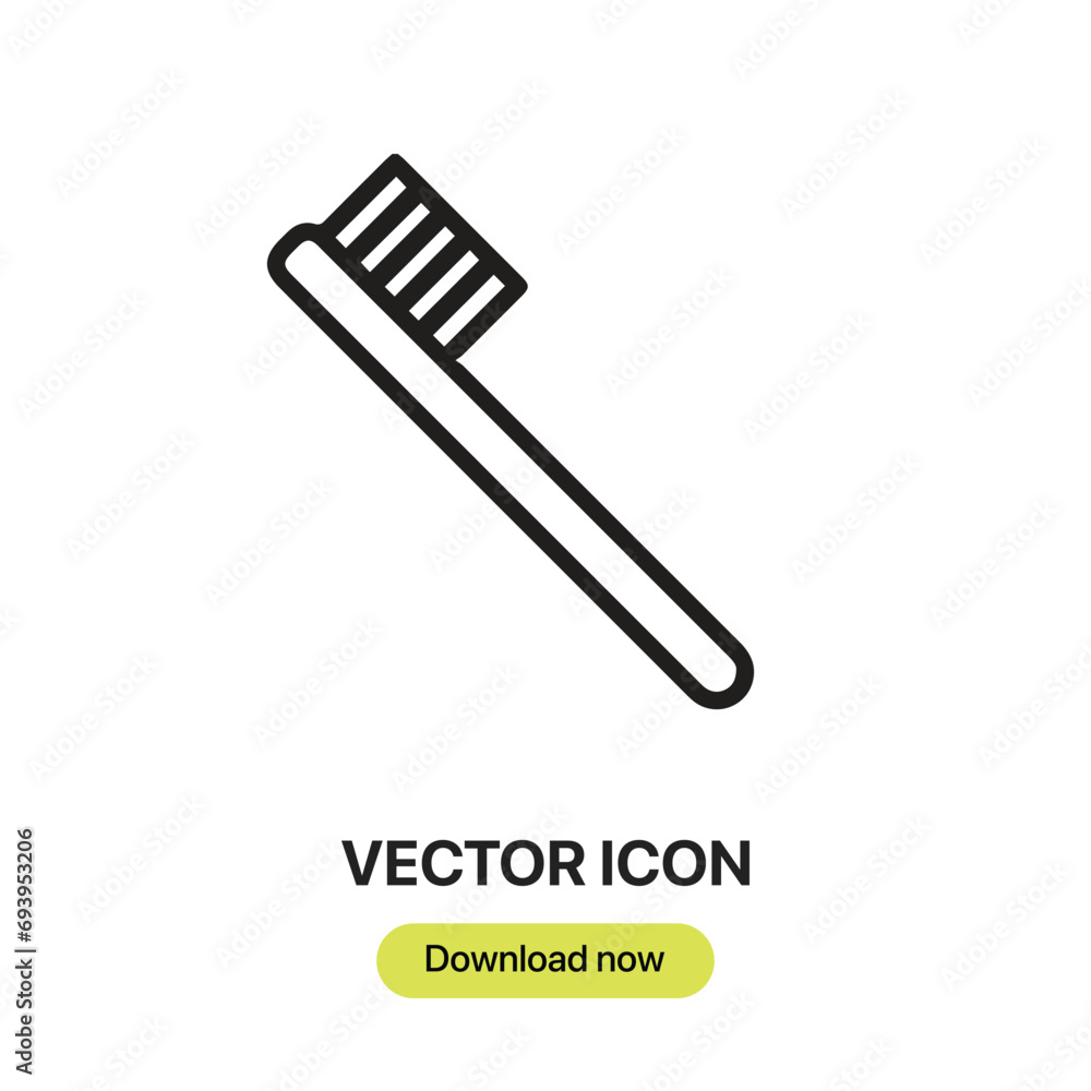 Poster toothbrush icon vector. linear-style sign for mobile concept and web design. toothbrush symbol illus