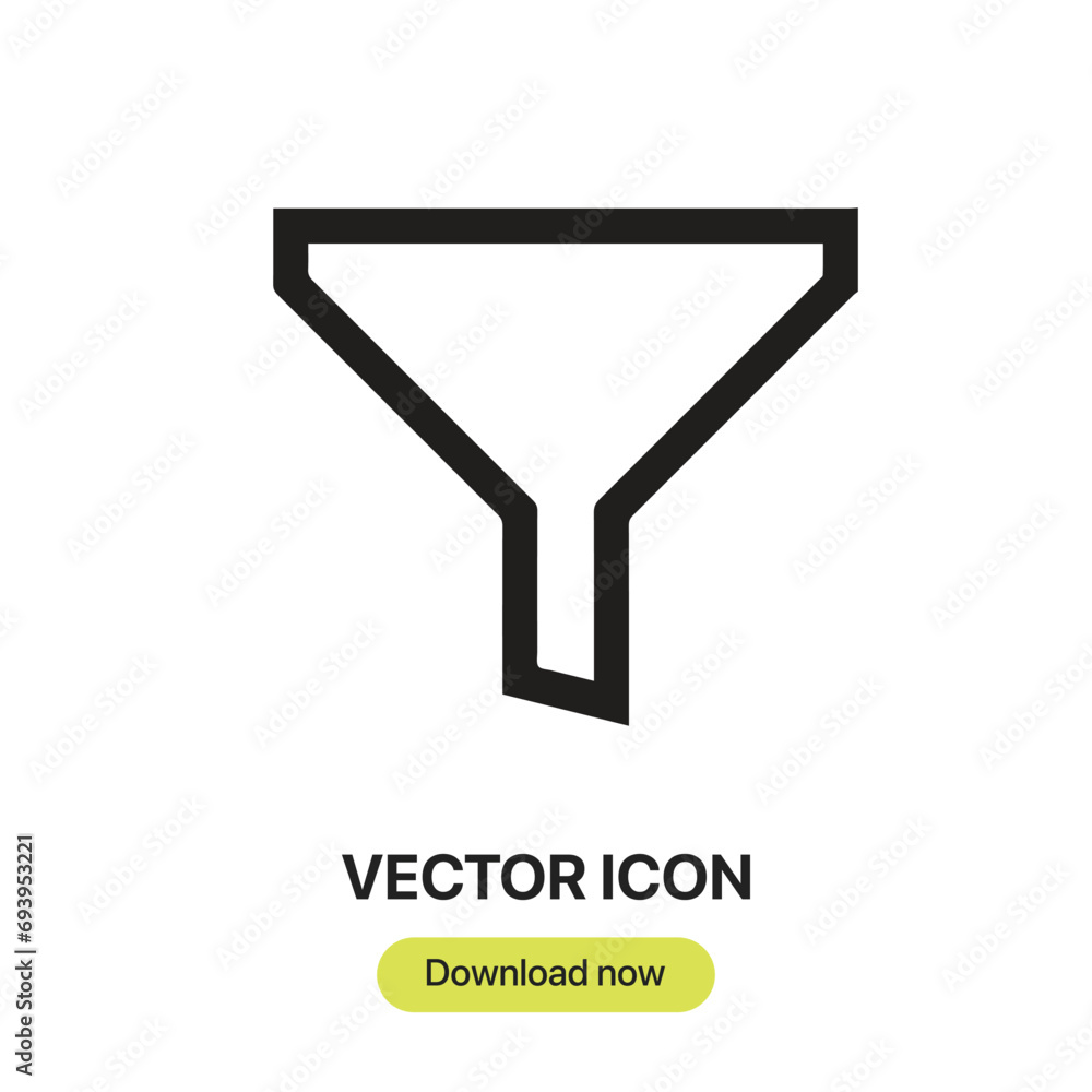 Poster filter icon vector. linear-style sign for mobile concept and web design. filter symbol illustration.