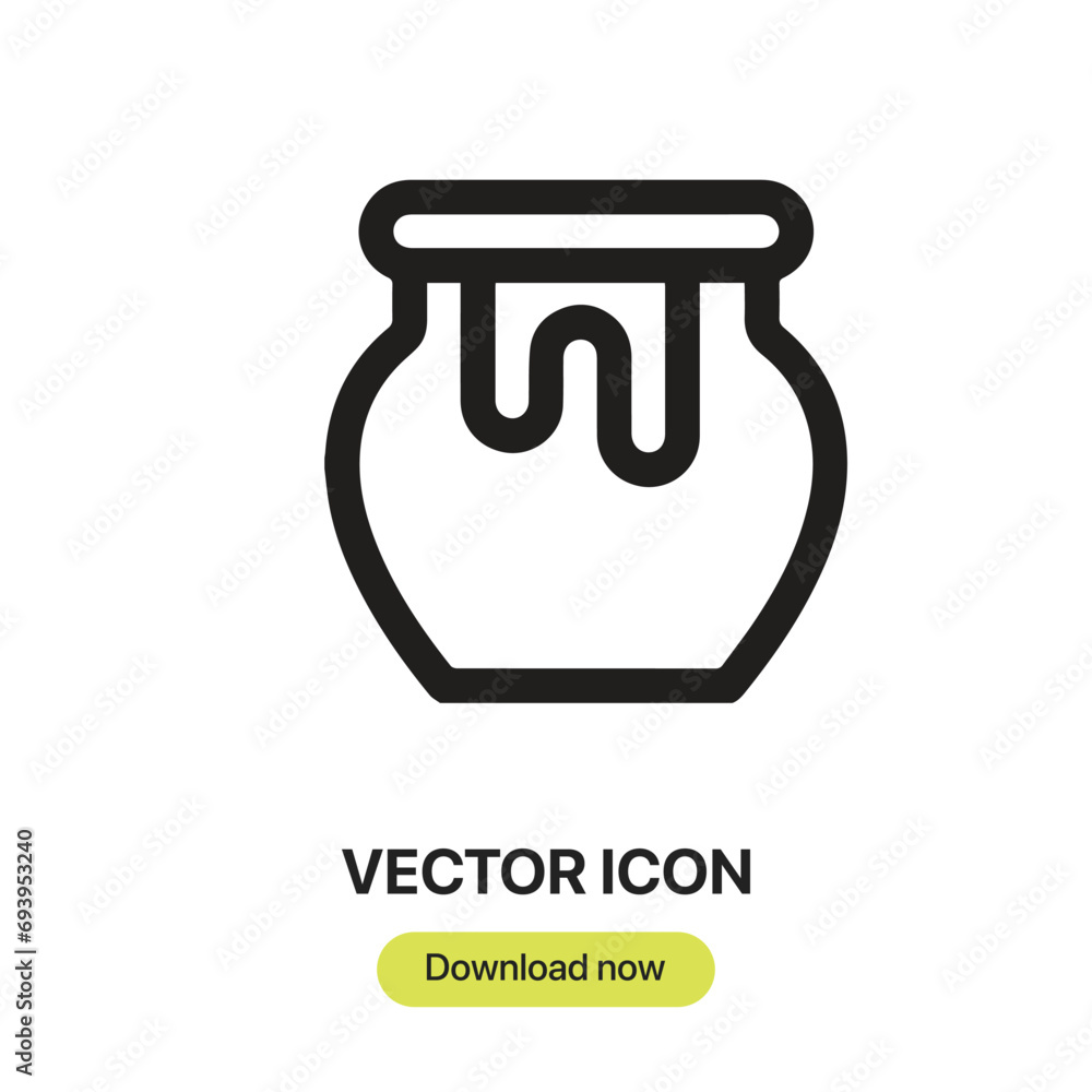 Poster Honey icon vector. Linear-style sign for mobile concept and web design. Honey symbol illustration. Pixel vector graphics - Vector.