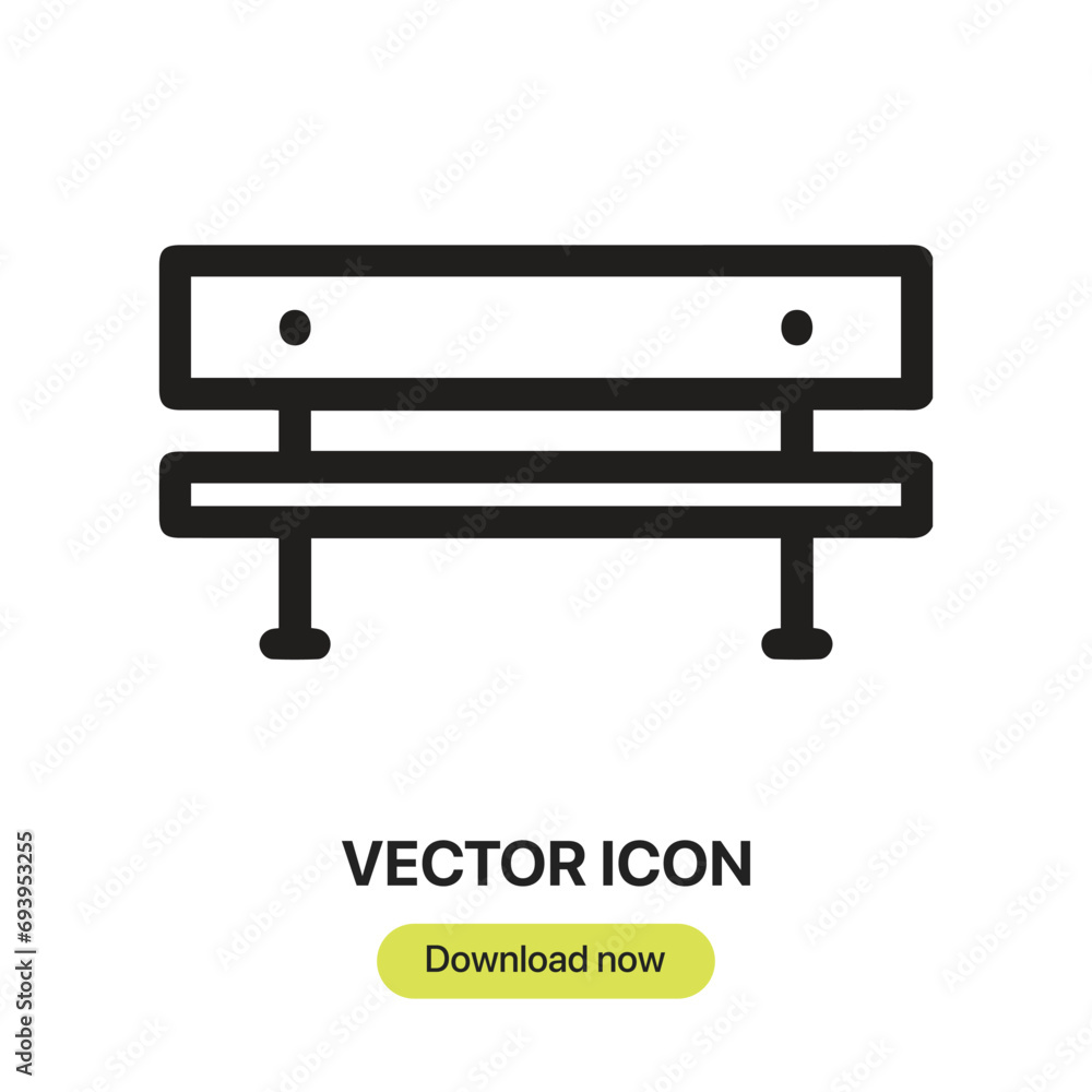 Poster bench icon vector. linear-style sign for mobile concept and web design. bench symbol illustration. p