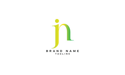 JN, NJ, Abstract initial monogram letter alphabet logo design