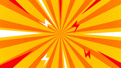 Yellow red and orange vector retro sunburst rays background