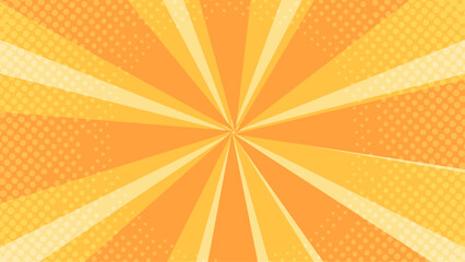 Yellow and orange vector burst retro background