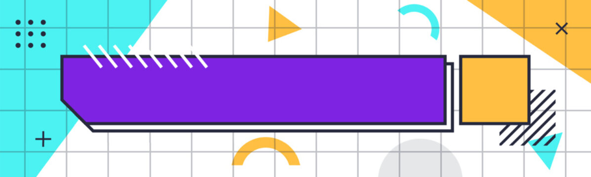 Futuristic element with retro color vector illustration. Vintage lower third video overlay.