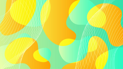 Green and yellow vector abstract creative background in minimal and simple trendy style