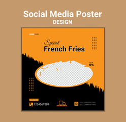 restaurant menu design template, and standard social media poster design.
