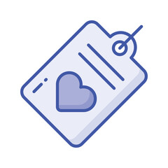 Modern icon of love tag, amazing icon of heart tag