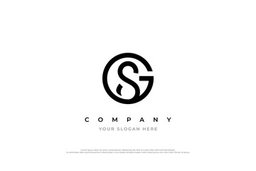 Letter SG Logo or GS Monogram Logo Design - obrazy, fototapety, plakaty