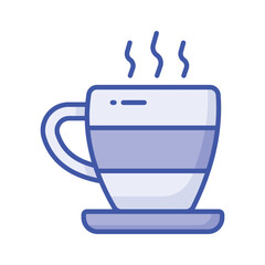 A hot tea cup vector icon design, hot beverage concept