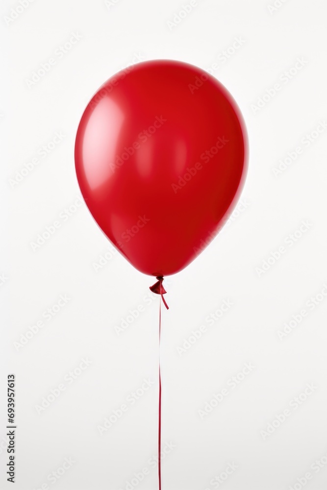 Poster A red balloon with a string attached. Can be used as a decorative element or for children's parties